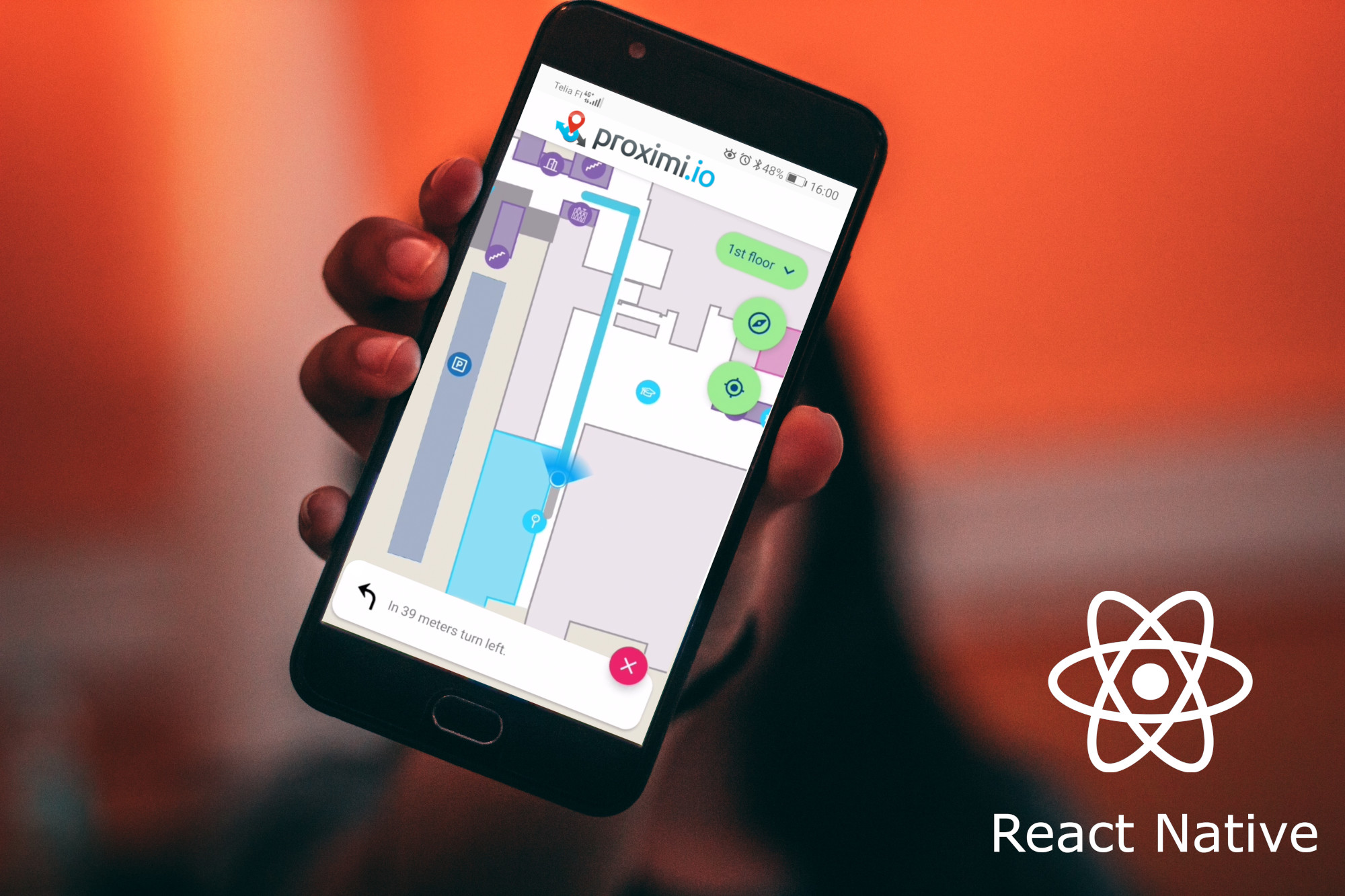 Indoor positioning and navigation for React Native