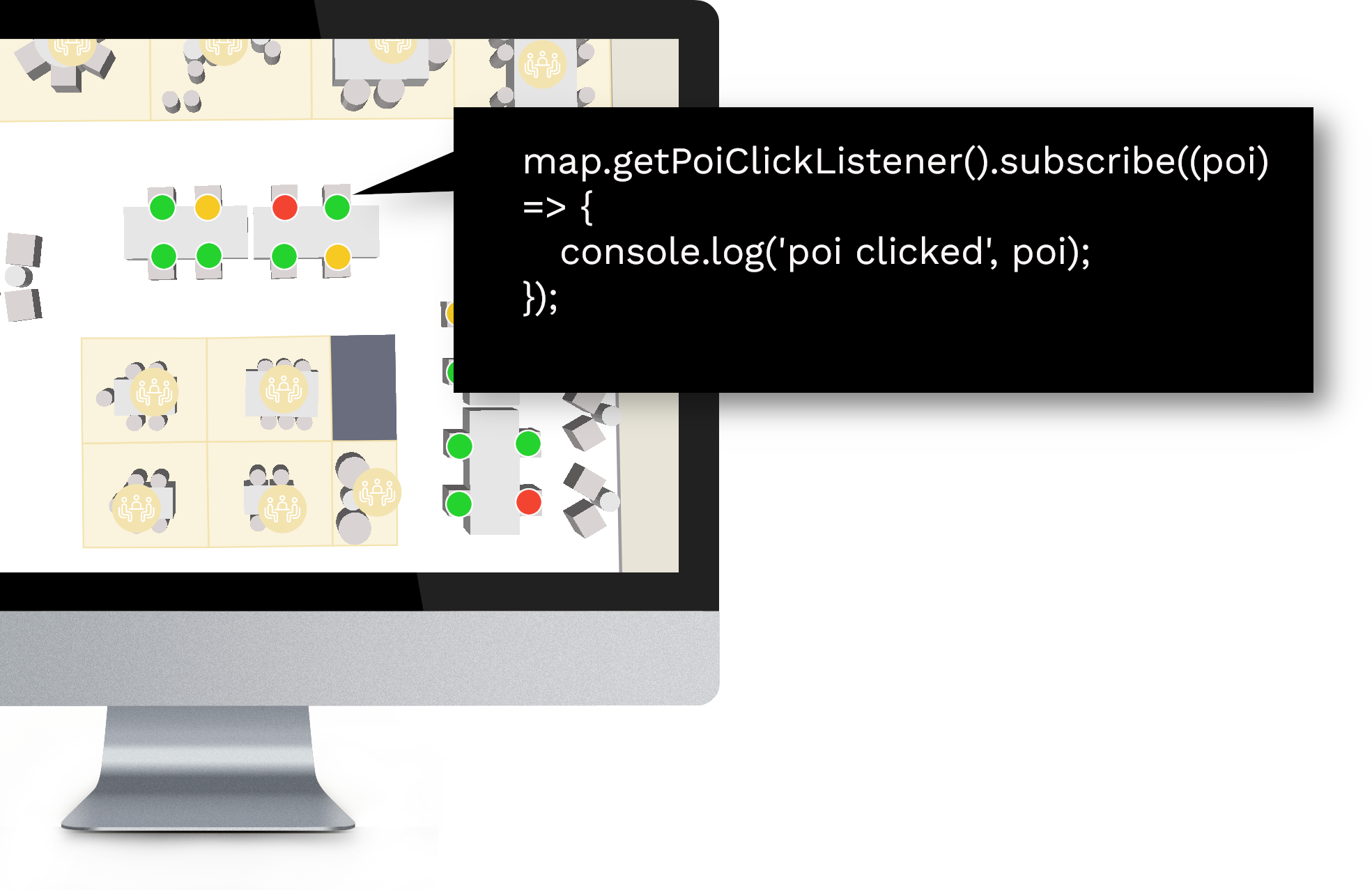 Picture showing an indoor floor plan and an PoiClickListener