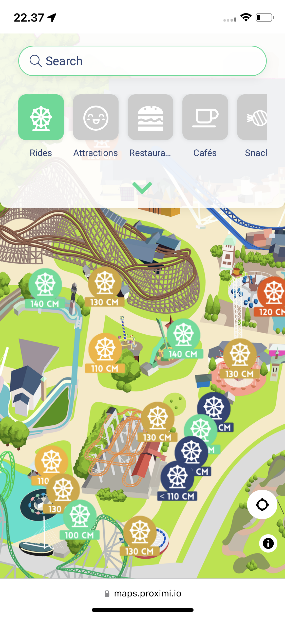 Interactive map at PowerPark amusement park