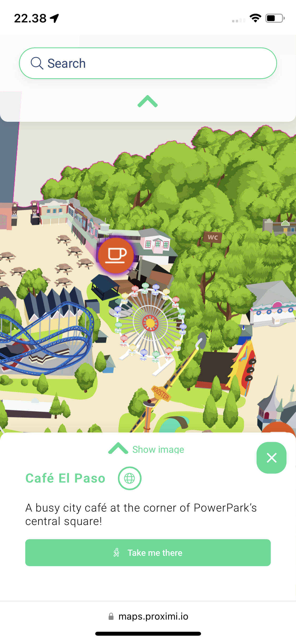 Interactive map at PowerPark amusement park