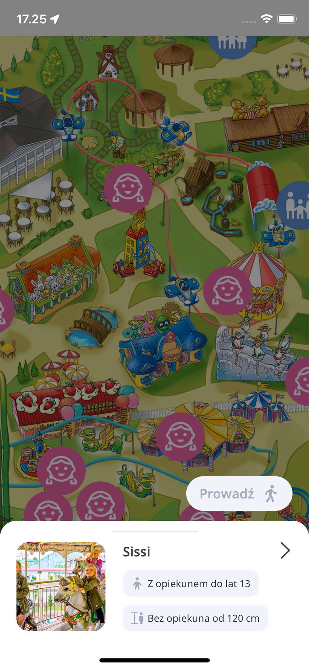 Interactive map at Energylandia amusement park
